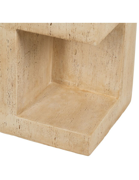 Table d'appoint moderne Carrée 1 niche en Fibre de magnésium Fibre de verre Beige Novelda - 7