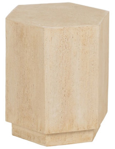 Table d'appoint moderne Hexagonale en Fibre de magnésium Fibre de verre Beige Novelda - 1