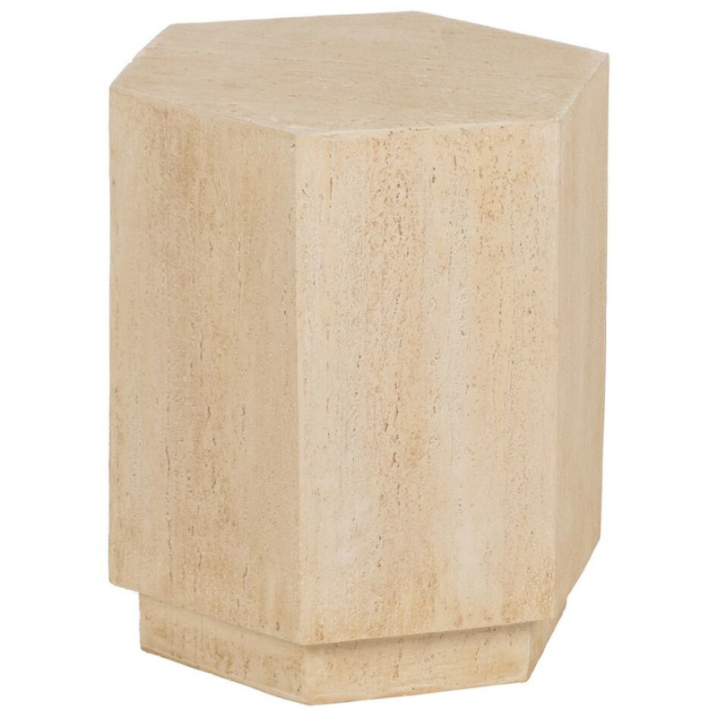 Table d'appoint moderne Hexagonale en Fibre de magnésium Fibre de verre Beige Novelda - 1