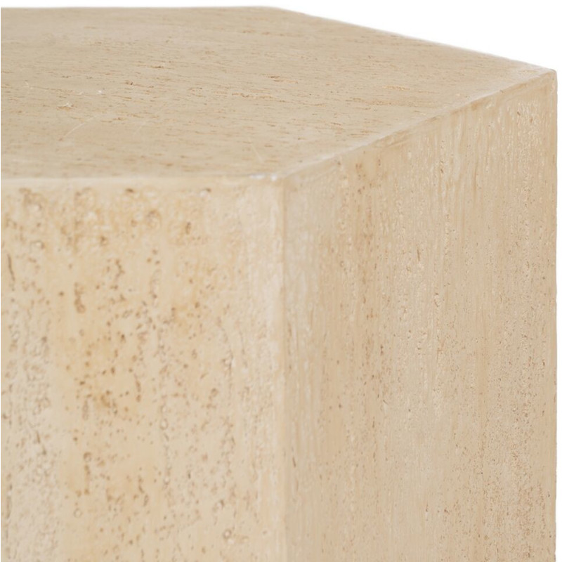 Table d'appoint moderne Hexagonale en Fibre de magnésium Fibre de verre Beige Novelda - 5
