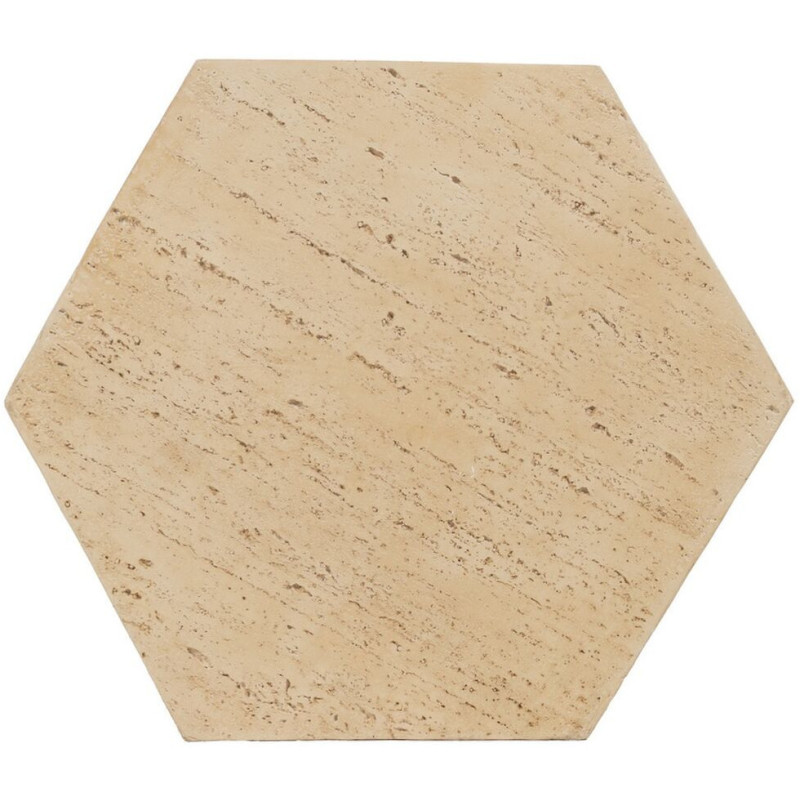 Table d'appoint moderne Hexagonale en Fibre de magnésium Fibre de verre Beige Novelda - 6