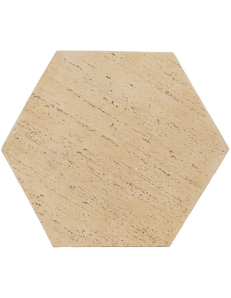 Table d'appoint moderne Hexagonale en Fibre de magnésium Fibre de verre Beige Novelda - 6