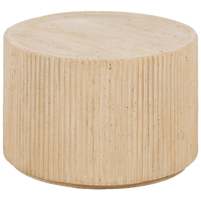 Table basse moderne Ronde en Fibre de magnésium Fibre de verre Beige Novelda - 1