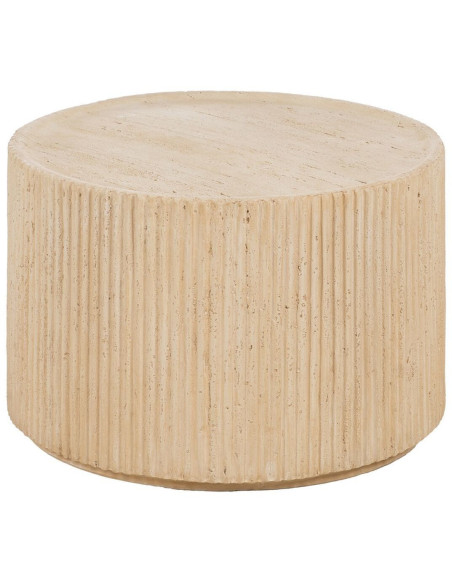 Table basse moderne Ronde en Fibre de magnésium Fibre de verre Beige Novelda - 1