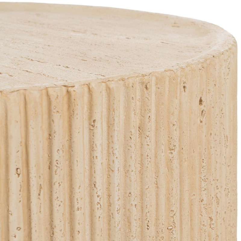 Table basse moderne Ronde en Fibre de magnésium Fibre de verre Beige Novelda - 6