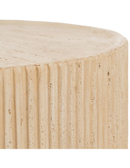 Table basse moderne Ronde en Fibre de magnésium Fibre de verre Beige Novelda - 6