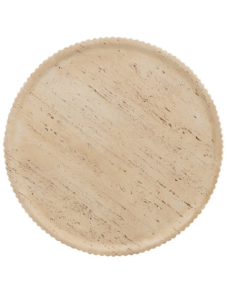 Table basse moderne Ronde en Fibre de magnésium Fibre de verre Beige Novelda - 7