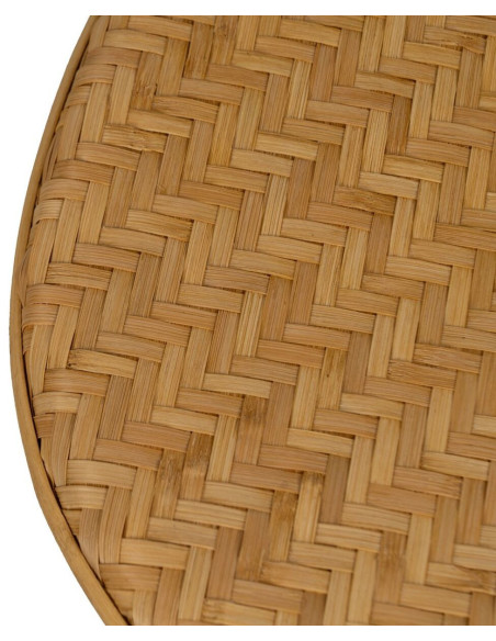 Table basse vintage Ovale 1 niche en Bambou Naturel Tressé Ratan - 3