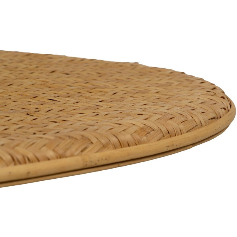 Table basse vintage Ovale 1 niche en Bambou Naturel Tressé Ratan - 5