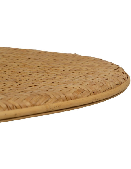 Table basse vintage Ovale 1 niche en Bambou Naturel Tressé Ratan - 5