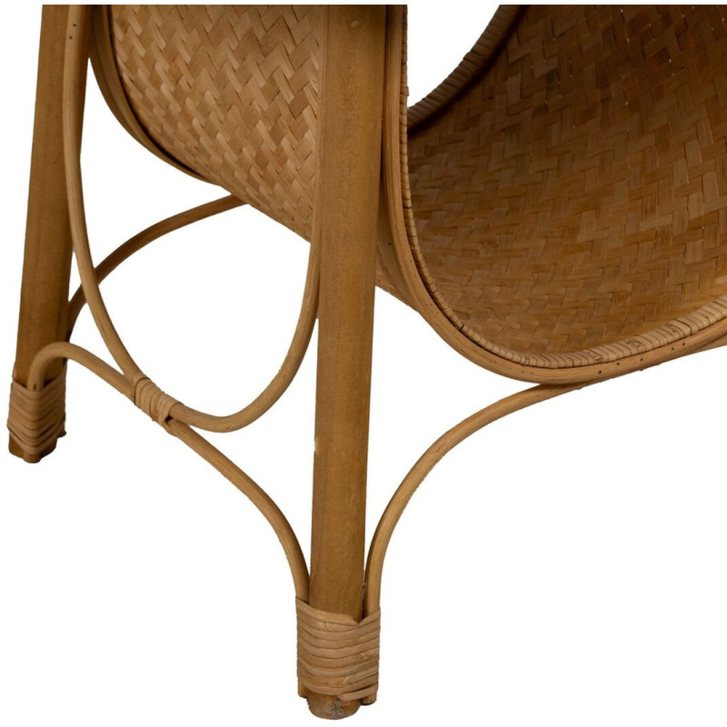 Table basse vintage Ovale 1 niche en Bambou Naturel Tressé Ratan - 7