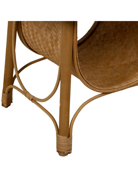 Table basse vintage Ovale 1 niche en Bambou Naturel Tressé Ratan - 7