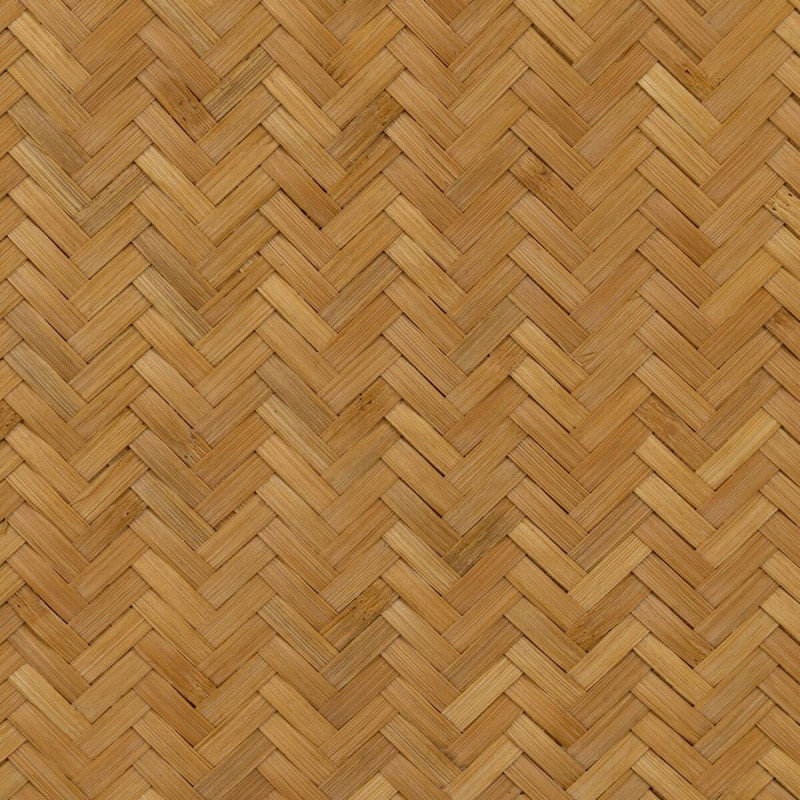 Table basse vintage Ronde 1 niche en Bambou Naturel Tressé Ratan - 4