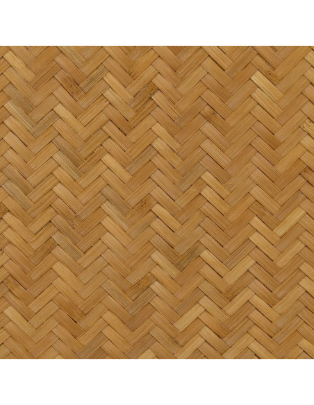 Table basse vintage Ronde 1 niche en Bambou Naturel Tressé Ratan - 4