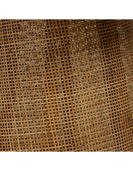 Table d'appoint vintage Ronde en Bambou Naturel Cannage Ratan - 5