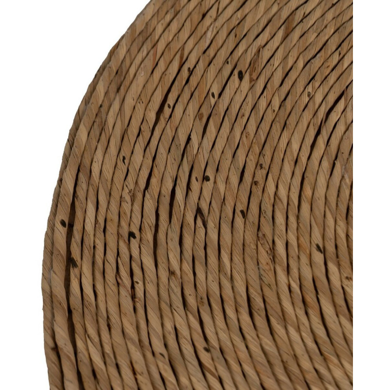 Table d'appoint vintage Ronde 49 cm en Fibre Naturel Tressé Ratan - 4