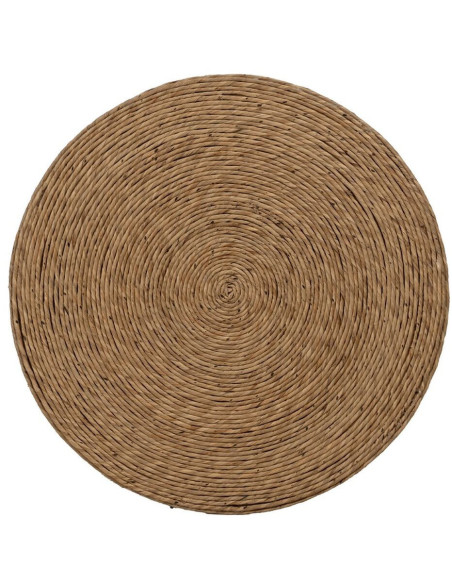 Table d'appoint vintage Ronde 49 cm en Fibre Naturel Tressé Ratan - 7