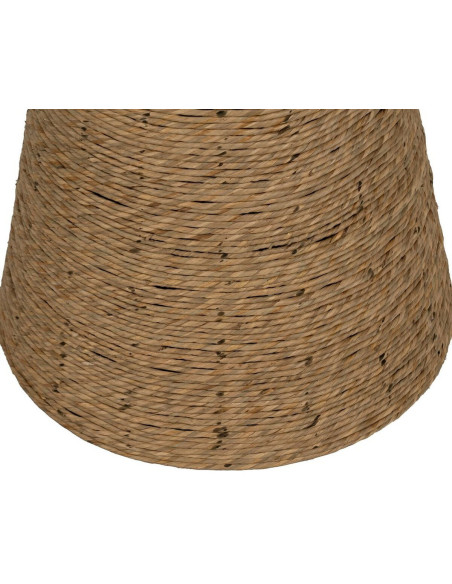 Table d'appoint vintage Ronde 49 cm en Fibre Naturel Tressé Ratan - 8