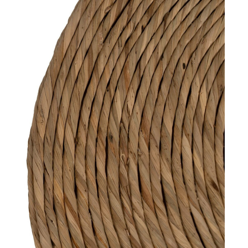 Table d'appoint vintage Ronde 41 cm en Fibre Naturel Tressé Ratan - 4