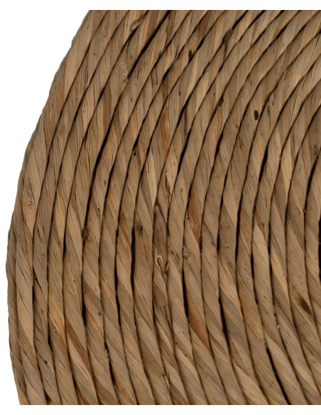 Table d'appoint vintage Ronde 41 cm en Fibre Naturel Tressé Ratan - 4