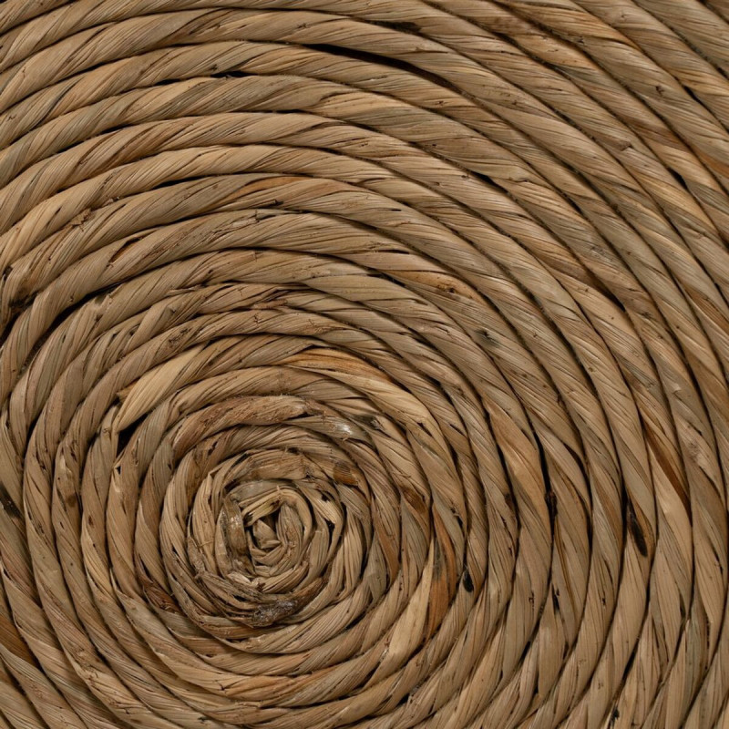 Table d'appoint vintage Ronde 41 cm en Fibre Naturel Tressé Ratan - 5