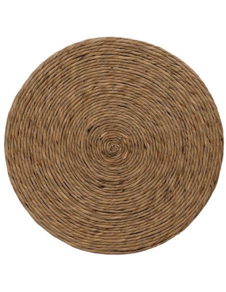 Table d'appoint vintage Ronde 41 cm en Fibre Naturel Tressé Ratan - 7