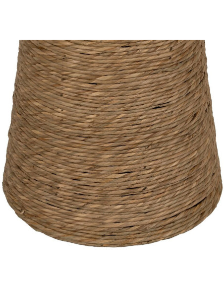 Table d'appoint vintage Ronde 41 cm en Fibre Naturel Tressé Ratan - 8