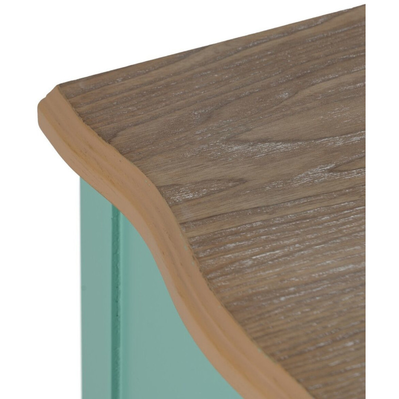 Petite Commode moderne 2 tiroirs en Bois de sapin Turquoise Naturel Haro - 4
