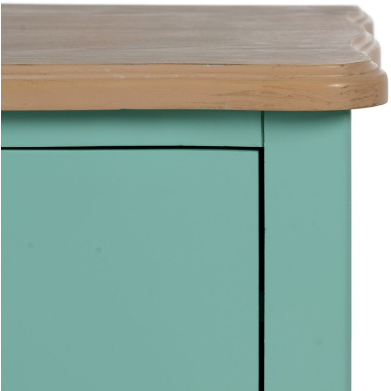 Petite Commode moderne 2 tiroirs en Bois de sapin Turquoise Naturel Haro - 8