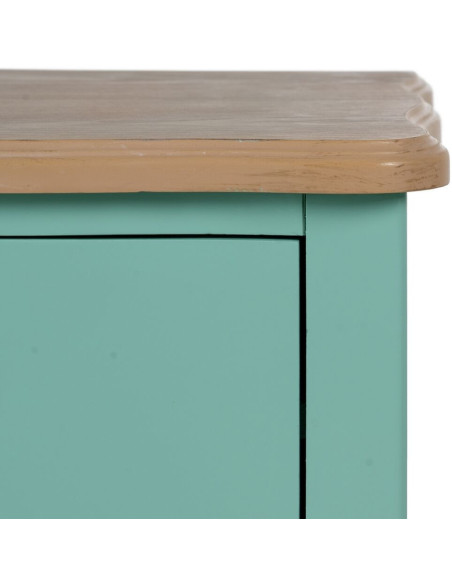 Petite Commode moderne 2 tiroirs en Bois de sapin Turquoise Naturel Haro - 8