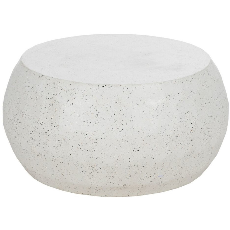 Table basse moderne Ronde en Ciment Fibre de verre Blanc Effet terrazzo Muxia - 1