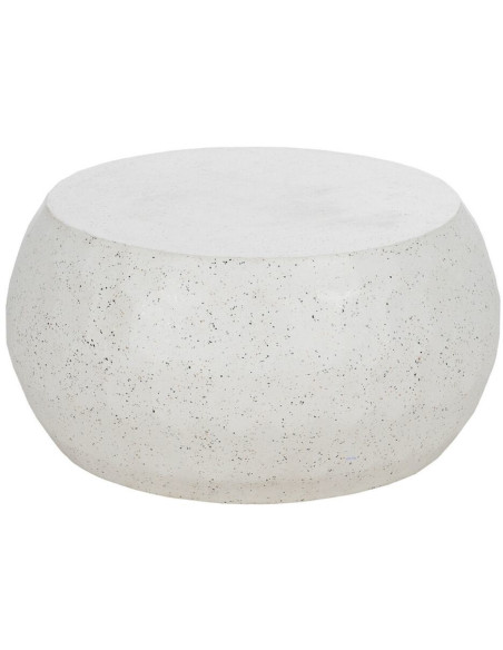 Table basse moderne Ronde en Ciment Fibre de verre Blanc Effet terrazzo Muxia - 1