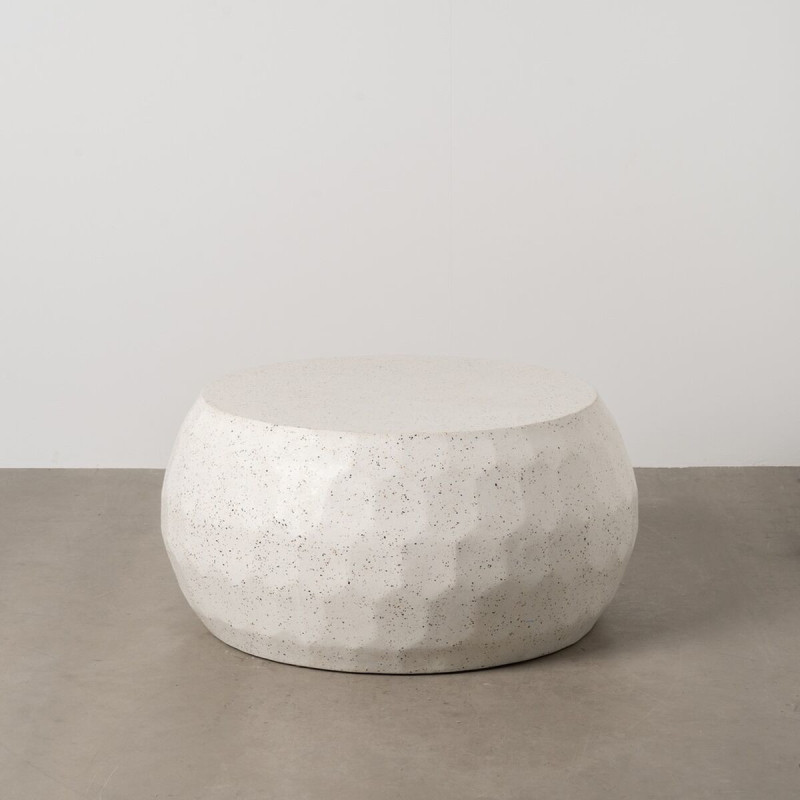 Table basse moderne Ronde en Ciment Fibre de verre Blanc Effet terrazzo Muxia - 2