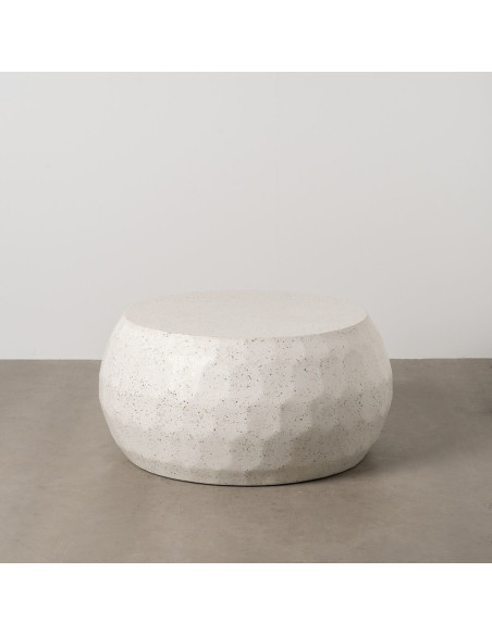 Table basse moderne Ronde en Ciment Fibre de verre Blanc Effet terrazzo Muxia - 2