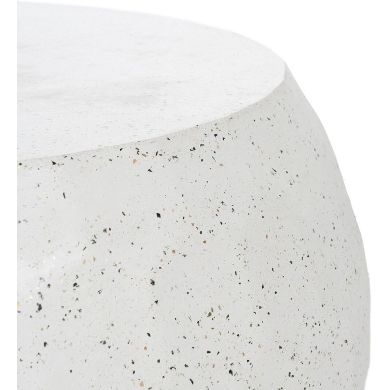 Table basse moderne Ronde en Ciment Fibre de verre Blanc Effet terrazzo Muxia - 5