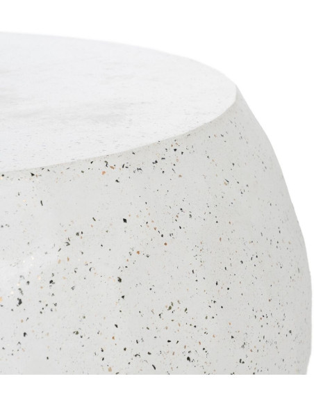 Table basse moderne Ronde en Ciment Fibre de verre Blanc Effet terrazzo Muxia - 5