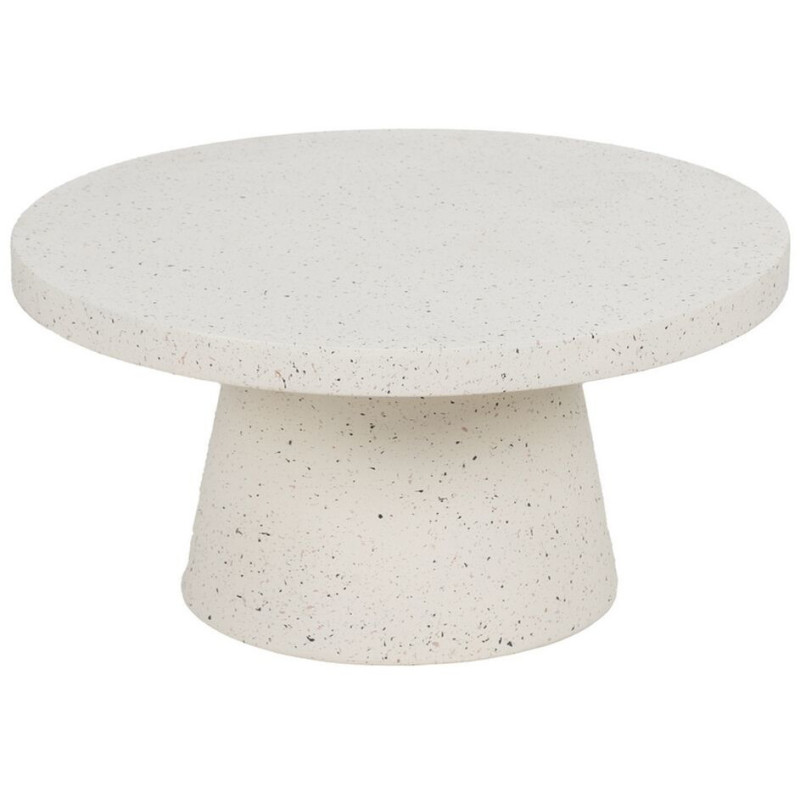 Table basse moderne Ronde en Fibre de magnésium Blanc Effet terrazzo Orcera - 1