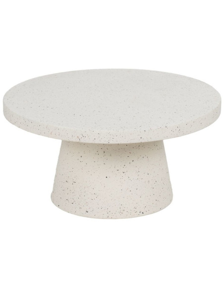 Table basse moderne Ronde en Fibre de magnésium Blanc Effet terrazzo Orcera - 1