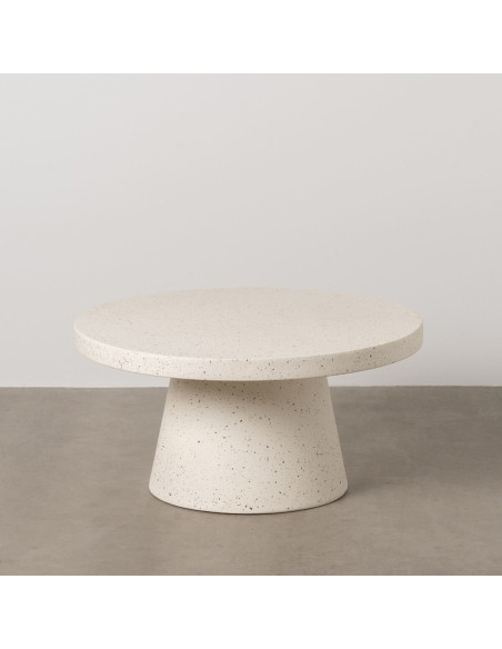 Table basse moderne Ronde en Fibre de magnésium Blanc Effet terrazzo Orcera - 9