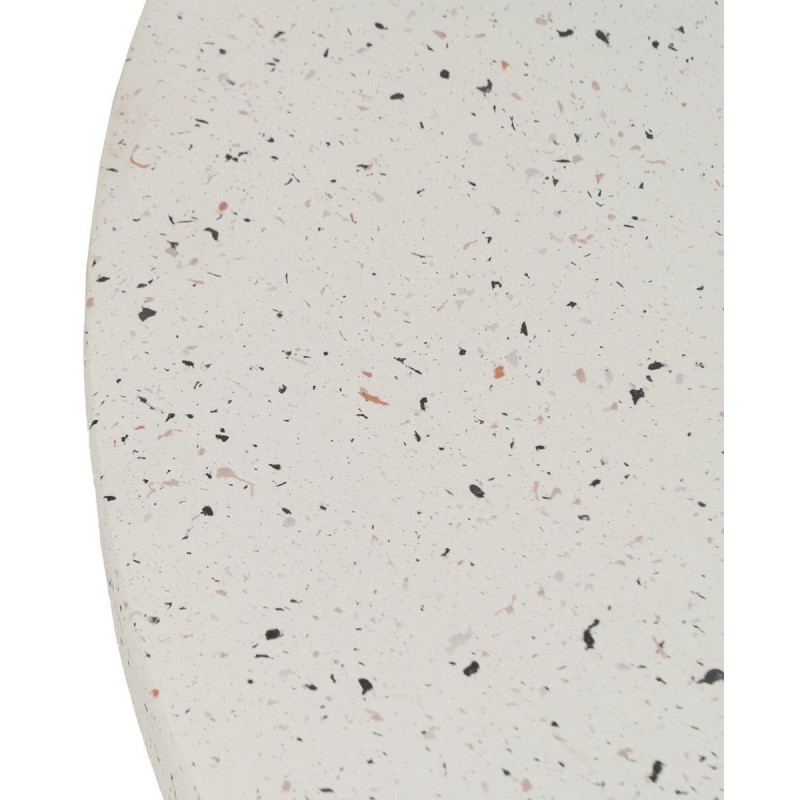Table basse moderne Ronde en Fibre de magnésium Blanc Effet terrazzo Orcera - 3