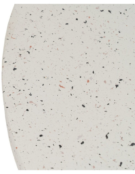Table basse moderne Ronde en Fibre de magnésium Blanc Effet terrazzo Orcera - 3