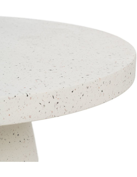 Table basse moderne Ronde en Fibre de magnésium Blanc Effet terrazzo Orcera - 5