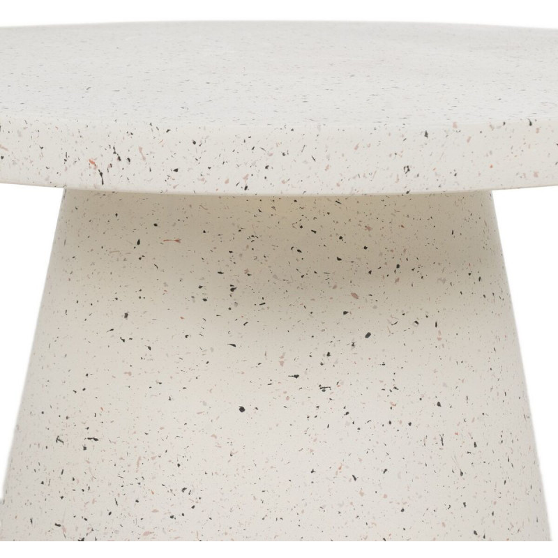 Table basse moderne Ronde en Fibre de magnésium Blanc Effet terrazzo Orcera - 6