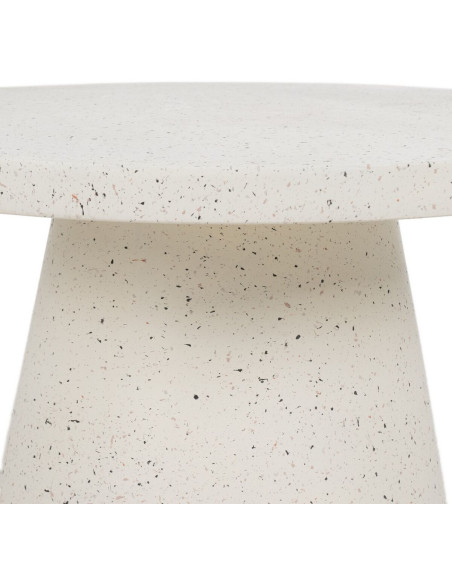 Table basse moderne Ronde en Fibre de magnésium Blanc Effet terrazzo Orcera - 6