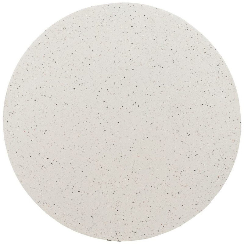 Table basse moderne Ronde en Fibre de magnésium Blanc Effet terrazzo Orcera - 7