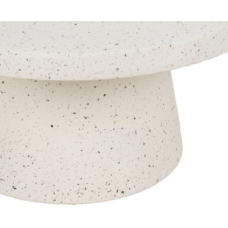 Table basse moderne Ronde en Fibre de magnésium Blanc Effet terrazzo Orcera - 8