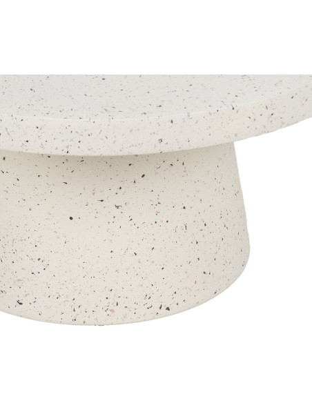 Table basse moderne Ronde en Fibre de magnésium Blanc Effet terrazzo Orcera - 8