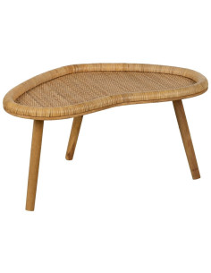 Table basse vintage Organique 77 cm en Rotin Naturel Tressé Ratan - 1