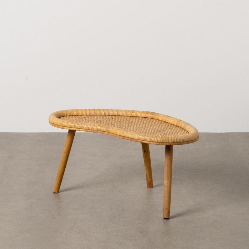 Table basse vintage Organique 77 cm en Rotin Naturel Tressé Ratan - 2