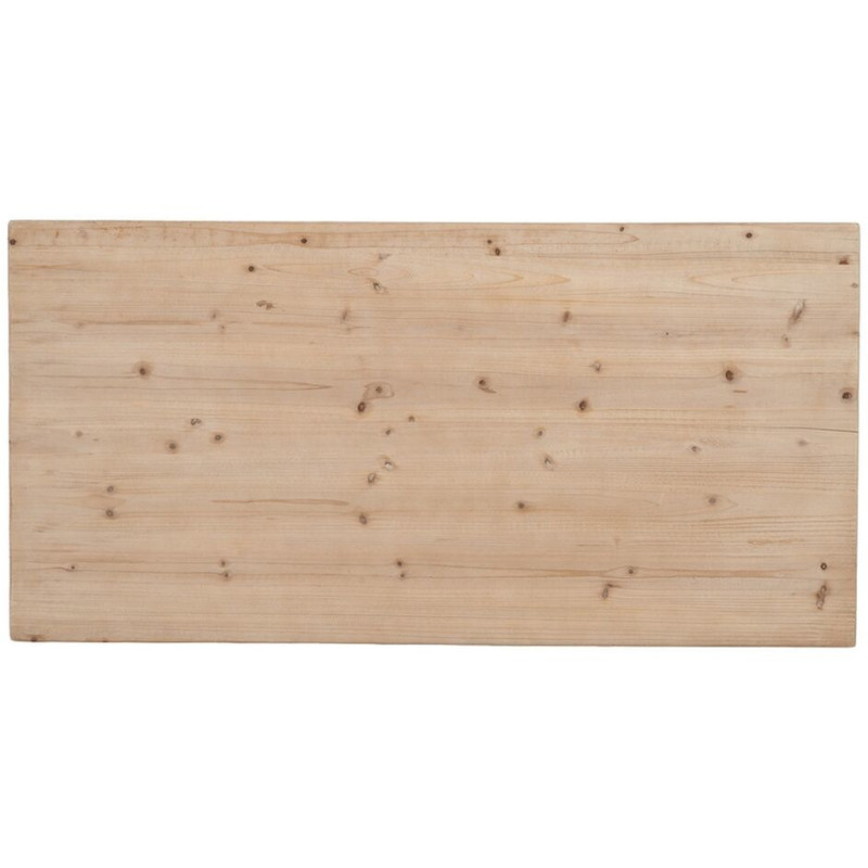 Grande Table basse Campagne chic Rectangulaire en Bois de sapin Blanc crème Vieilli Naturel Formentera - 7